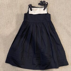 Jacadi Paris Girls Navy Cotton Dress w/ Shawl